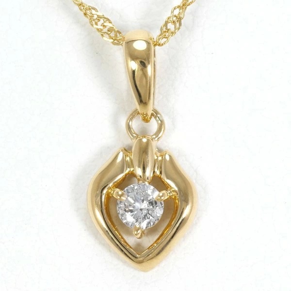 K18 18金 YG イエローゴールド ネックレス ダイヤ 約41cm ジュエリー 中古