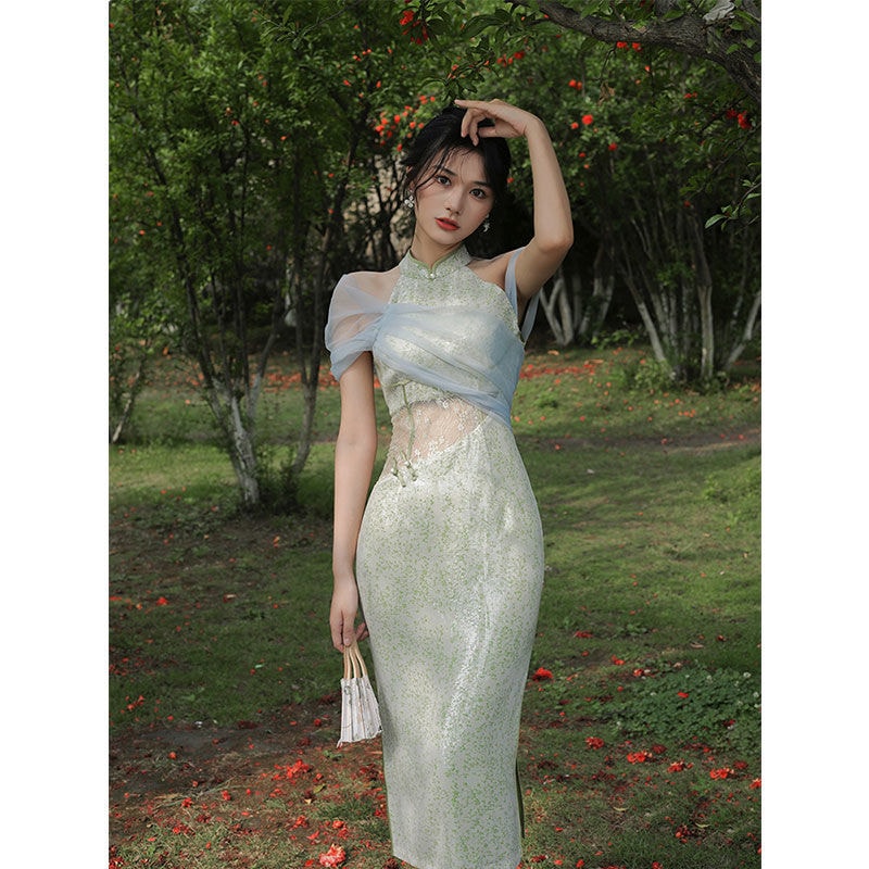 [フォグジェイド]グリーンスモークエメラルドフォグカバーライトヘアスプリング無期限新改良チャイナスカート2025年夏