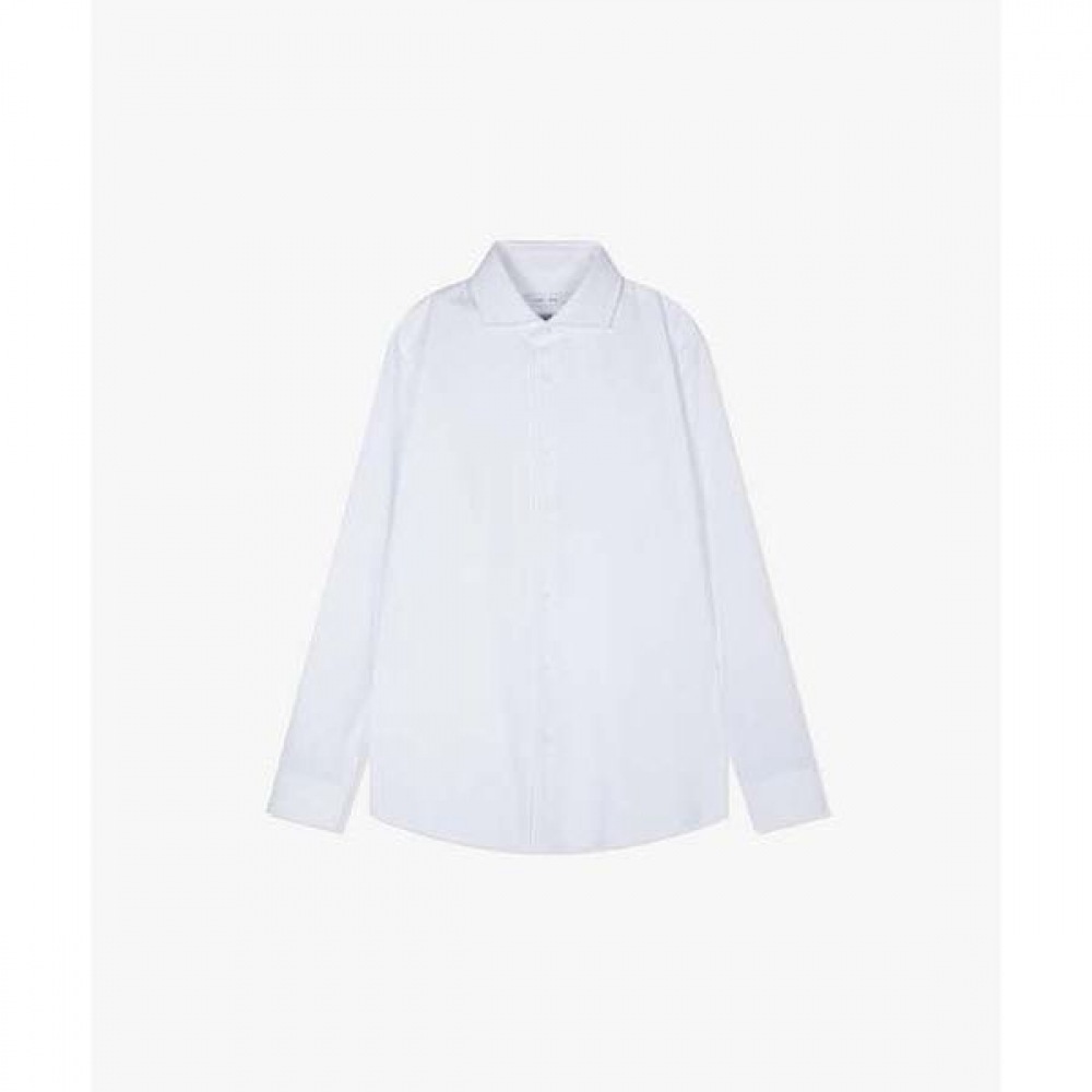 [リバークラッシュ] LKS31380ホワイトスリムフィットワイドカラービジネスシャツ