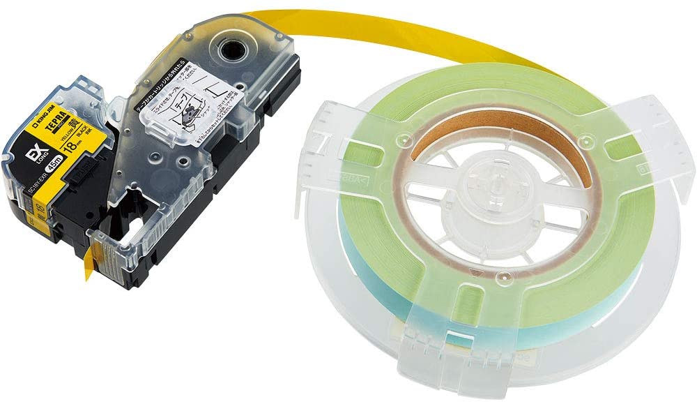 テープカートリッジ テプラPRO 詰替用EXロングテープ カラーラベル（パステル） 黄 18mm 長尺45m SC18Y-EXR