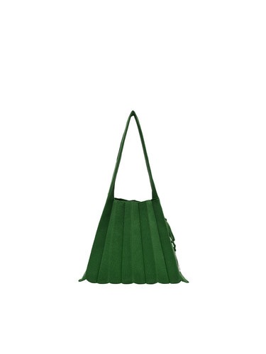JOSEPH&STACEY公式 ニットバッグ Lucky Pleats Knit S Leaf Green