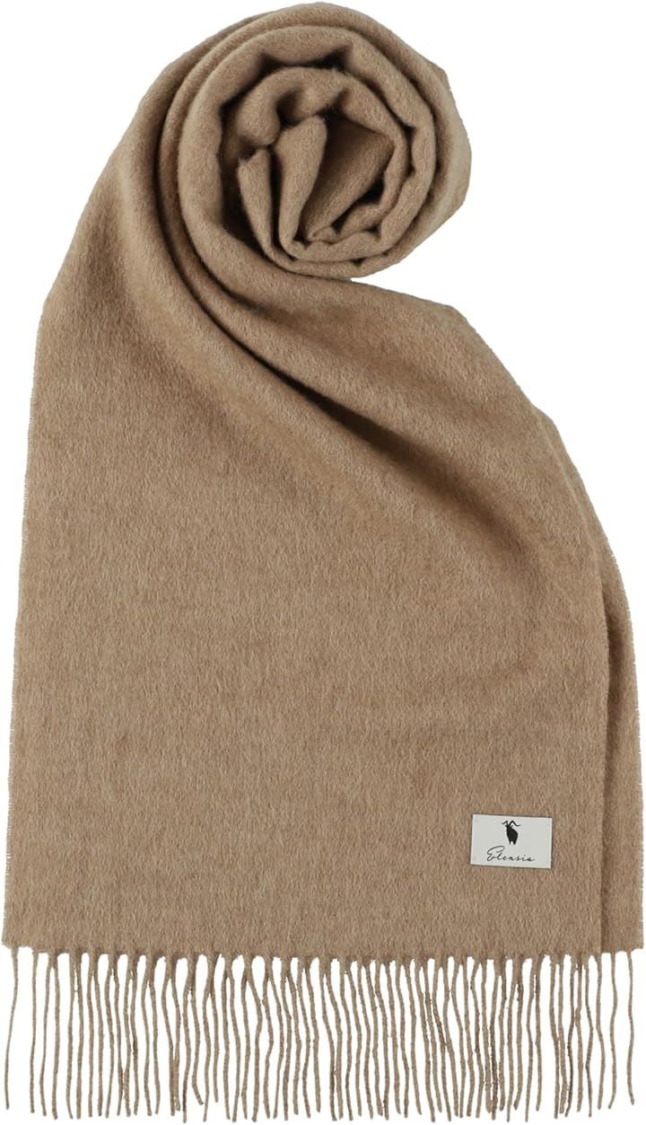 エレンシア カシミヤ １００％ マフラー レディース メンズ 無地 全９色( ブラウン)