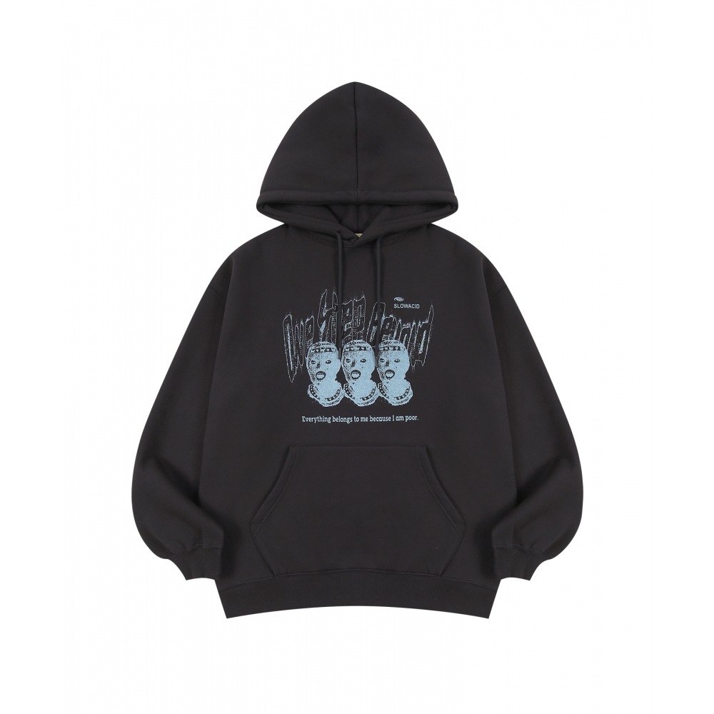 スローアシッドスリーピープルパーカーTシャツ [ディープチャコール] 7,320円