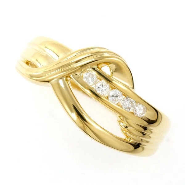 K18 18金 YG イエローゴールド リング 指輪 11.5号 ダイヤ ジュエリー 中古