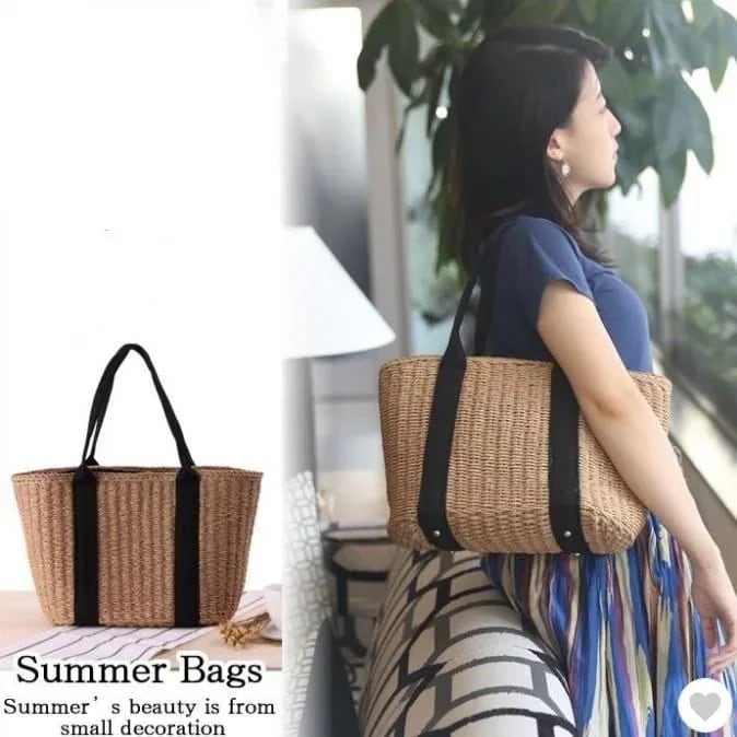 ショルダーバッグ 大容量トートバッグ 小振りなかごバッグ レディース 人気 サマーセール プレゼント トートバッグ 可愛い シンプル かばん 巾着 麦わら 女性 ストロー 2025エコバッグ マイエコ