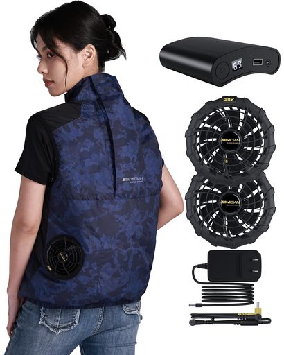 MIDIAN] 2024年夏-30V超強力 138L/S爆風 空調作業服 ファンバッテリー