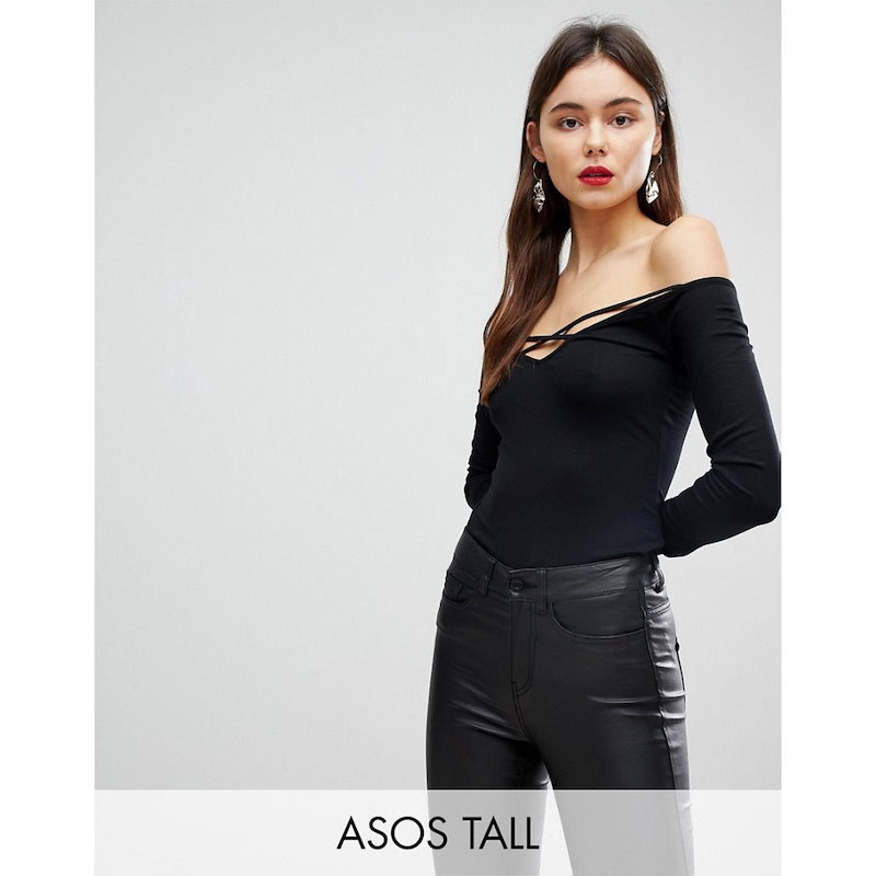 エイソス レディース トップス オフショルダー【ASOS TALL Off Shoulder Top with Caging Detail and Long Sleeves】Black エイソス レディース トップス オフショルダー【ASOS TALL Off Shoulder Top with Caging Detail and Long Sleeves】Black