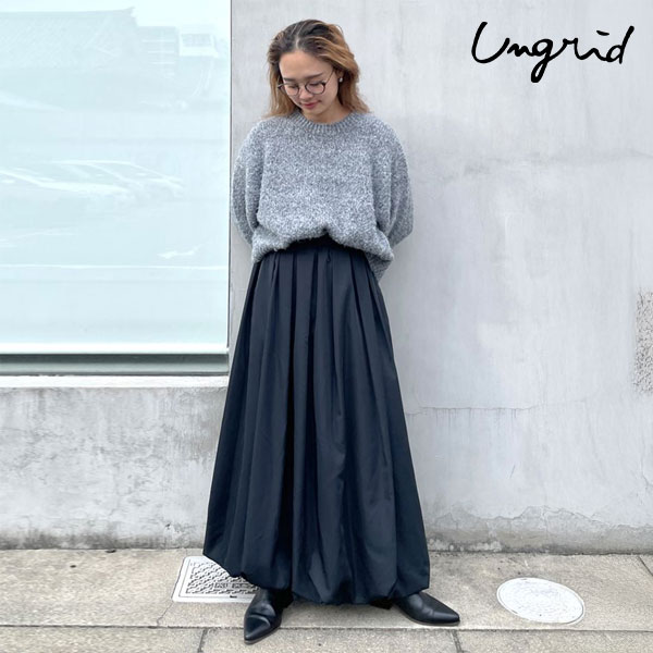 【SALE70%OFF】【即納】 アングリッド ungrid ボトムス 秋冬 ギャザーバルーンスカート ロング丈 バルーン 112460806301