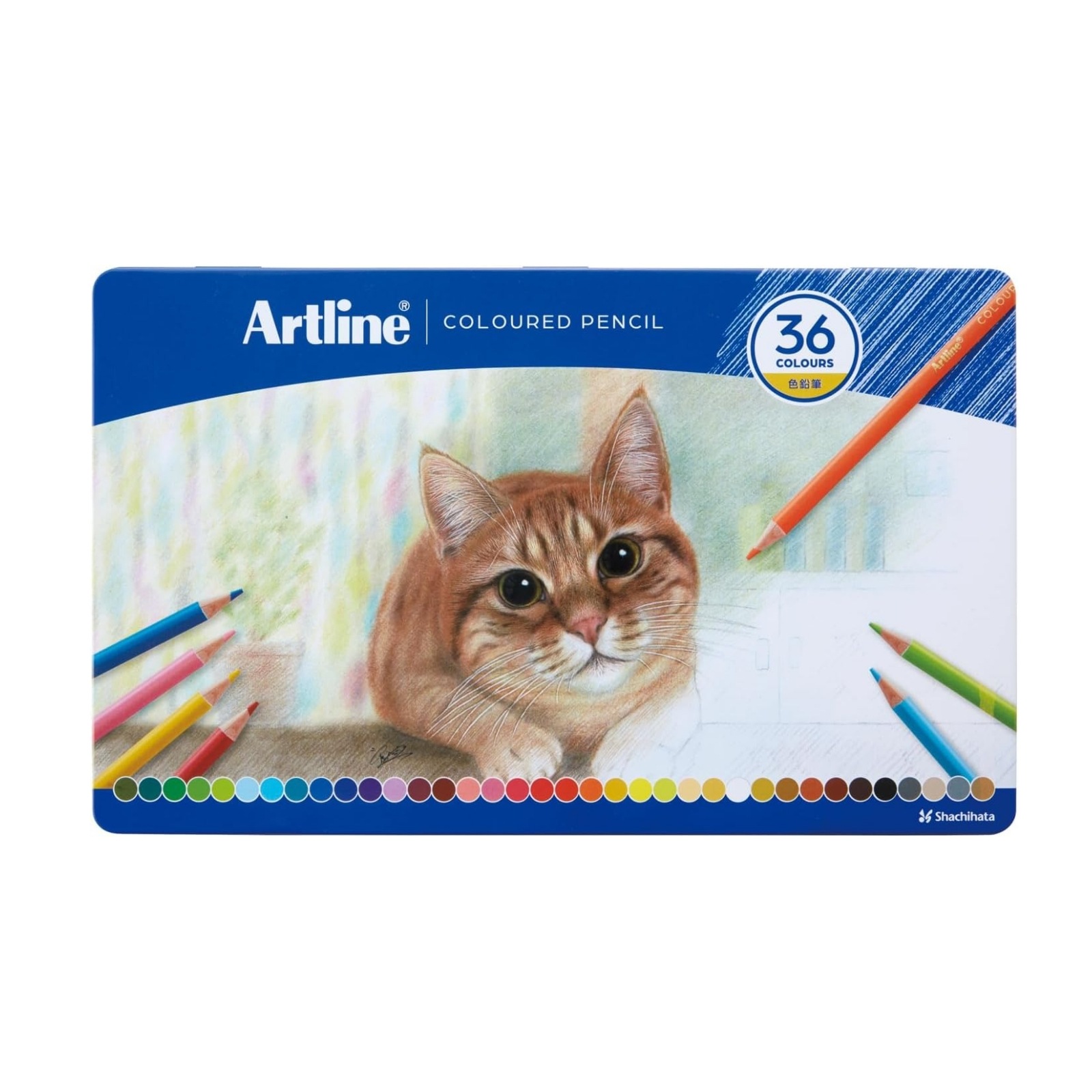 【3個セット】36色 Artline 色鉛筆 平缶ケースなめらか描き心地子ども 大人 お絵描き 学用品 文房具