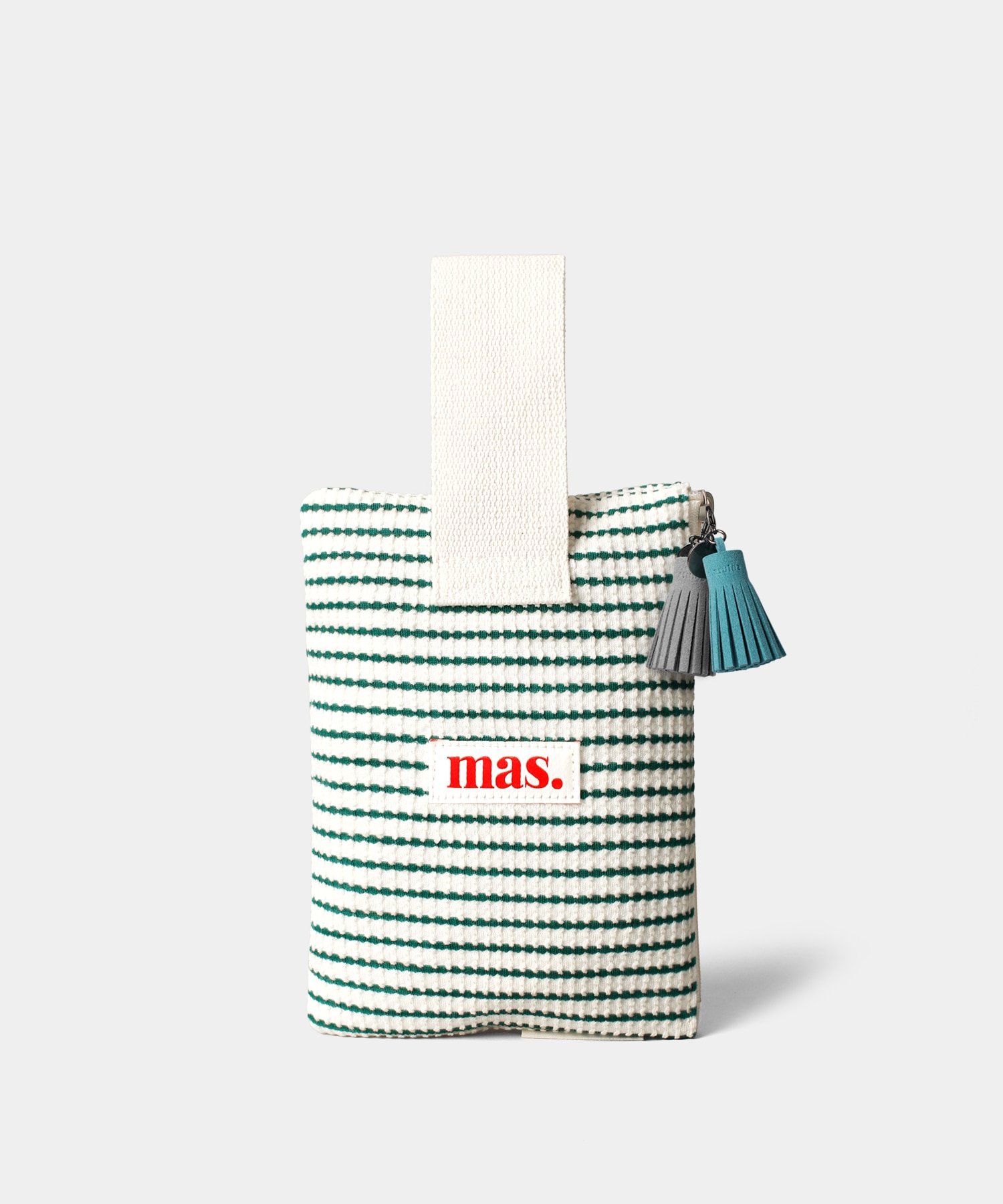 MASMARULEZ ストラップポーチ _ ワッフルストライプグリーン