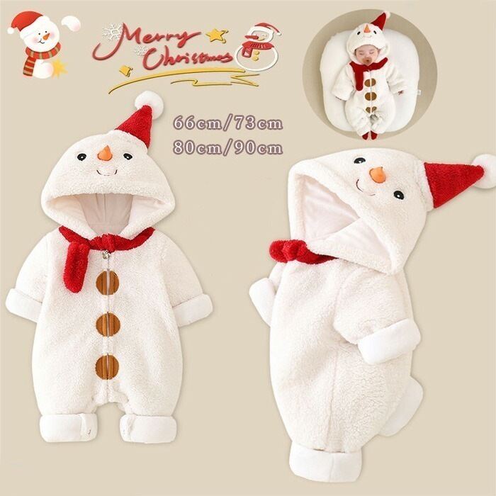 【最新モデル登場!!】サンタ コスプレ ロンパース ベビー着ぐるみ ボア クリスマス衣装 もこもこ ベビーフォト サンタコス ベビー服 カバーオール サンタ 衣装 キッズ 着ぐるみ 雪だるま 赤ちゃん