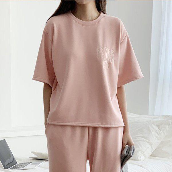 Hスタイル(DK)インナーフェイスミンクティー冬女性ミンク半袖Tシャツインナーレイヤードラウンド