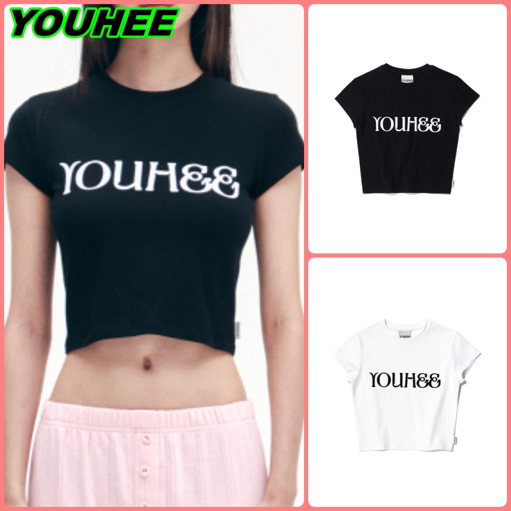 【YOUHEE】YOUHEE BIG LOGO CROP T-SHIRTS