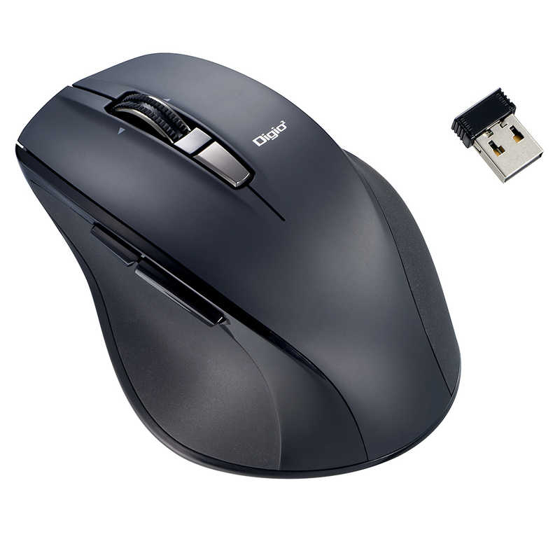 ナカバヤシ　マウス Digio2 神速シリーズ [BlueLED /無線(ワイヤレス) /5ボタン /USB] Nブラック　MUS-RKF164NBK