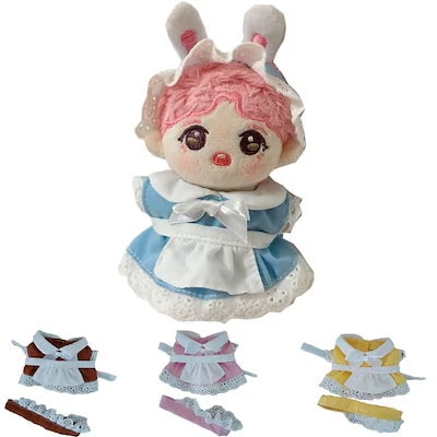 【20点セット】【急速出荷】10cmぬいぐるみ服5colours人形メイド服可愛いおしゃれ着せ替えぬいぐるみ 用