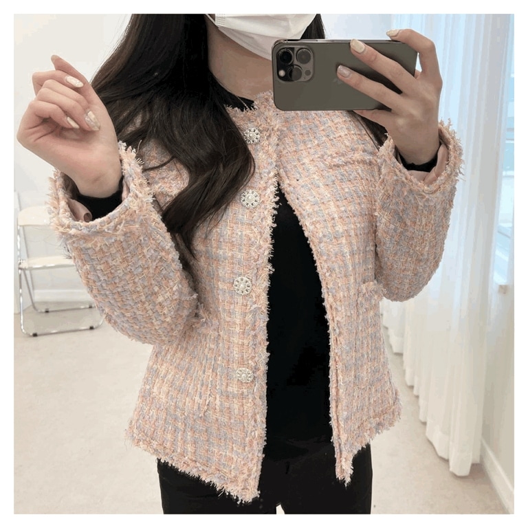 クラシックパステルツイードジャケット(1color) ツイードジャケット 秋ジャケット セレモニールック