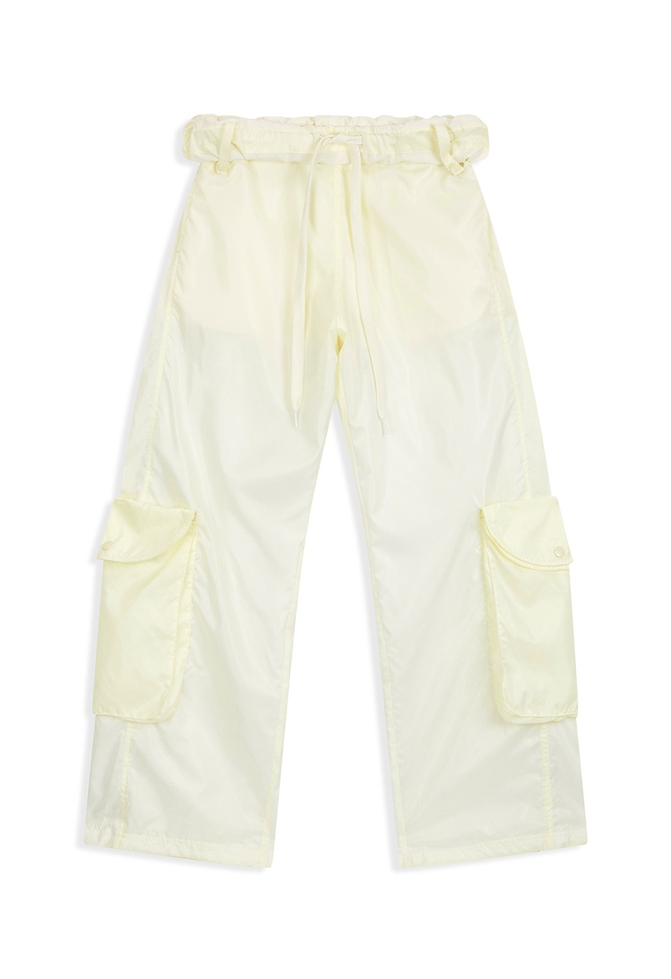 【OPEN Yy】 26SS ROLLED WAIST CARGO WIND PANTS : LEMON