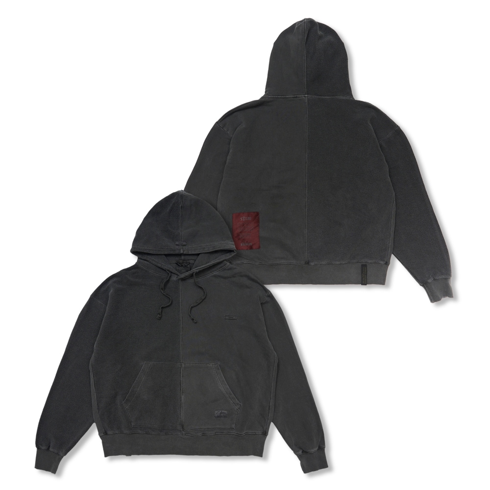 Insideout Docking Pigment Washed Oversized Hoodie Charcoal