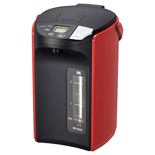 タイガー魔法瓶(TIGER) 電気ポット 蒸気レス 節電VE保温 6つの安心安全構造 とく子さん 3.0L レッド PIP-A301R