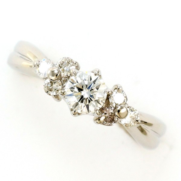 PT900 プラチナ リング 8号 ダイヤ 0.20 VVS2 0.29 鑑定書 ジュエリー 中古