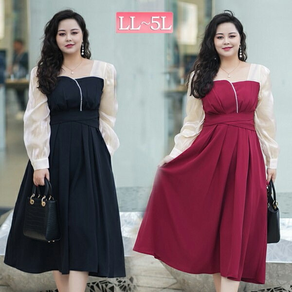 ドレス 大人 ピアノ 発表会 ミモレ丈ドレス 演奏会 演奏会用ドレス ピアノ発表会 黒 結婚式 高校生 パーティードレス 演奏会ドレス 大きいサイズ 母親 コンクール イブニングドレス ミモレ丈 大き