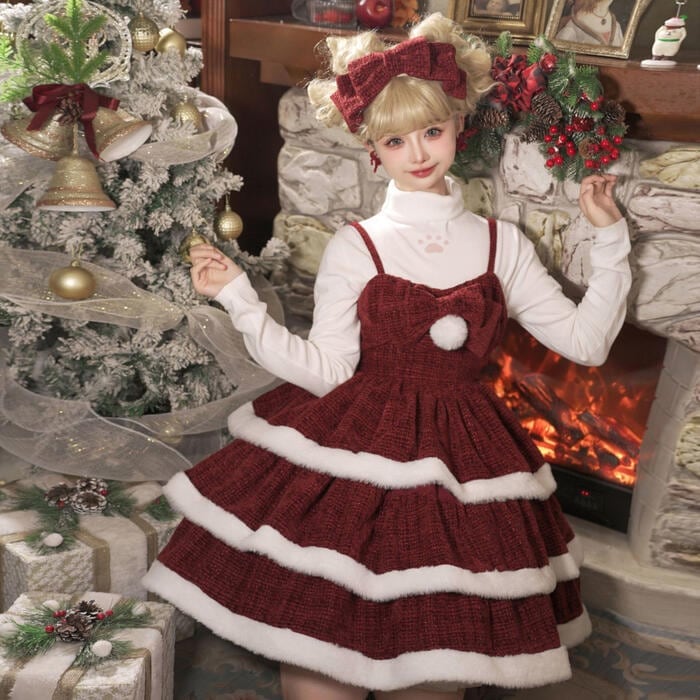 【2点購入で150OFF】品質良い!店舗お勧め! 【急速出荷】ロリータ ジャンパースカート クリスマス サンタクロース レディース 衣装 日常 コスプレ 新作 秋 冬 ワンピース ドレス かわいい ロ