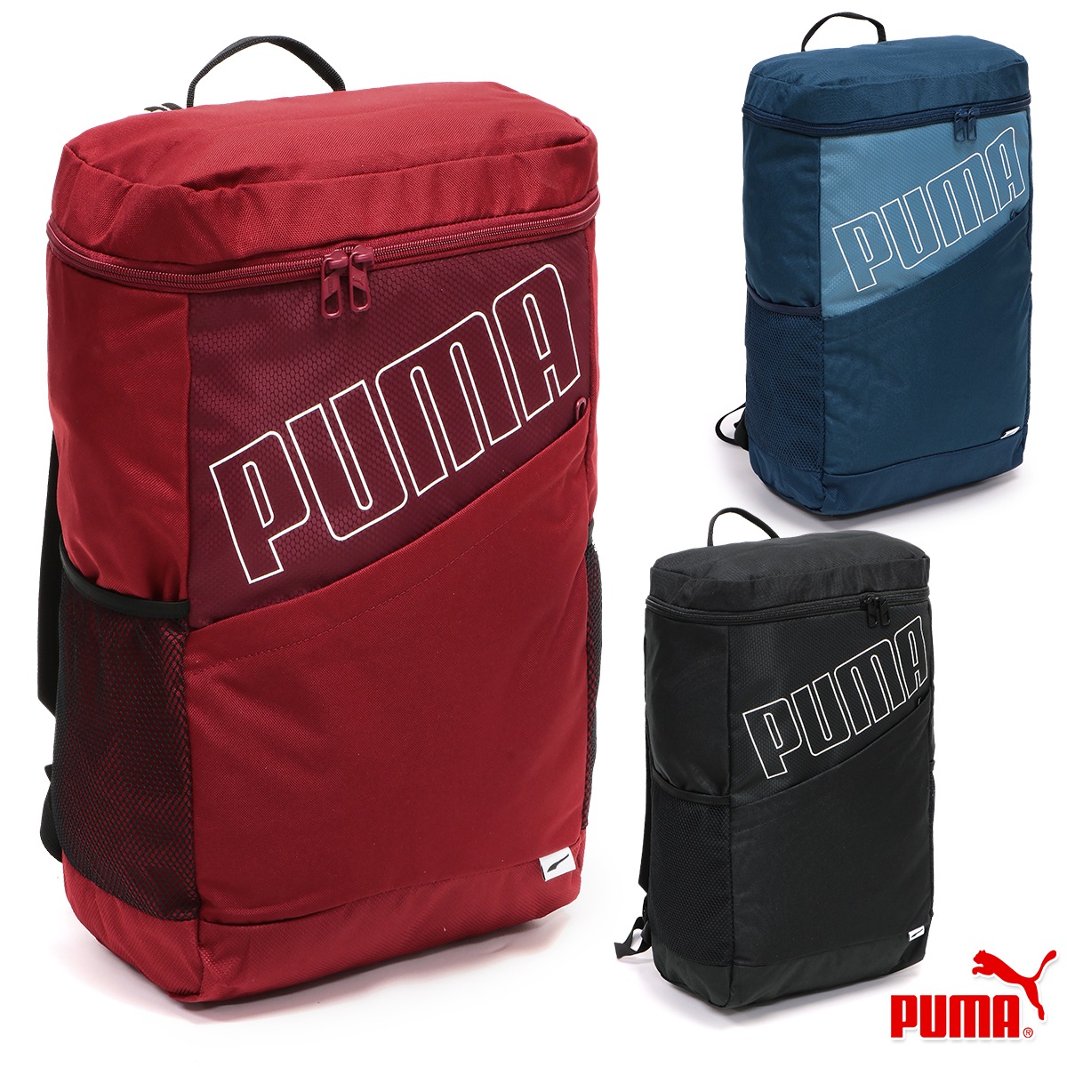 ボックス バックパック メンズ/レディース/中学生/高校生/大学生 リュックサック ブラック/ネイビー 078460