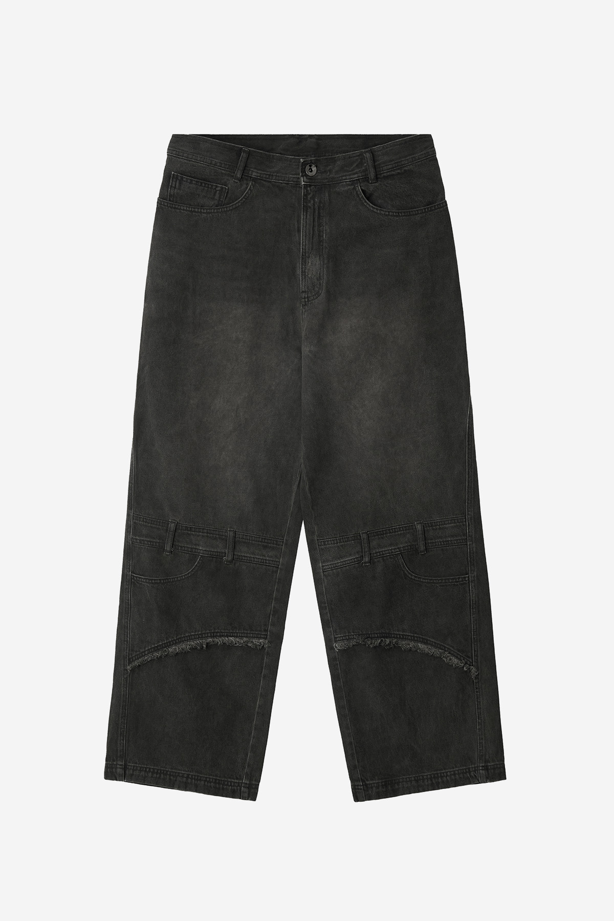 【BLR】 OIL WASHED DOUBLE WAIST DENIM PANTS