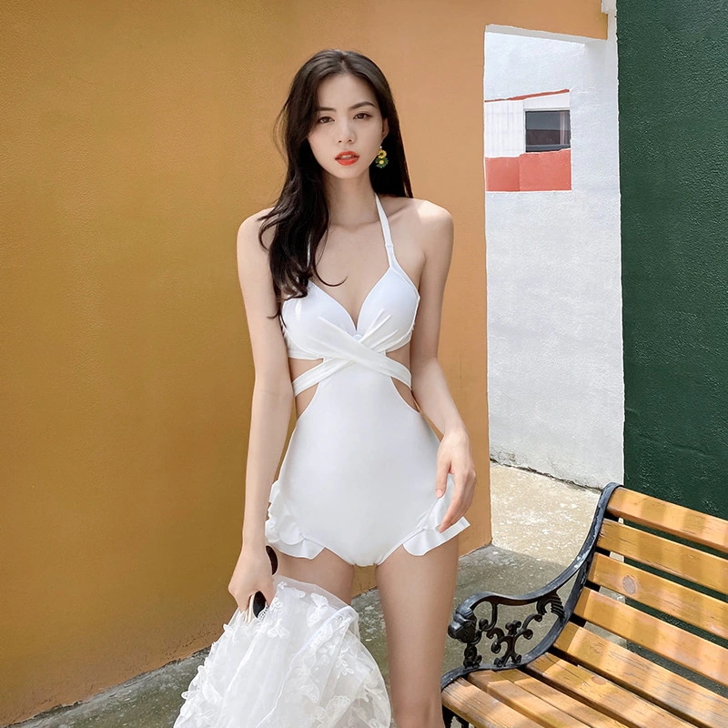 即納可愛い花柄セクシー水着体型カバーオールインワン レディーススウィートでスイミングウェア韓国ファッションお腹カバー