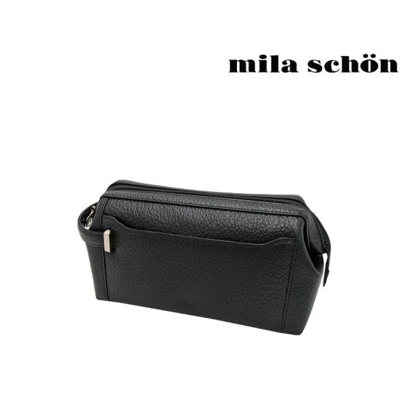 【mila schon】197207 ミラショーン ネロ クラッチバッグ セカンドバッグ 日本製 レザー 牛革 使いやすい コンパクト メンズ プレゼント ギフト ブラック