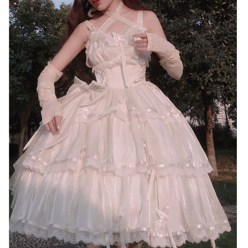 ロリータゴージャスウェディングjsk三段エレガントサスペンダードレス 11,453円