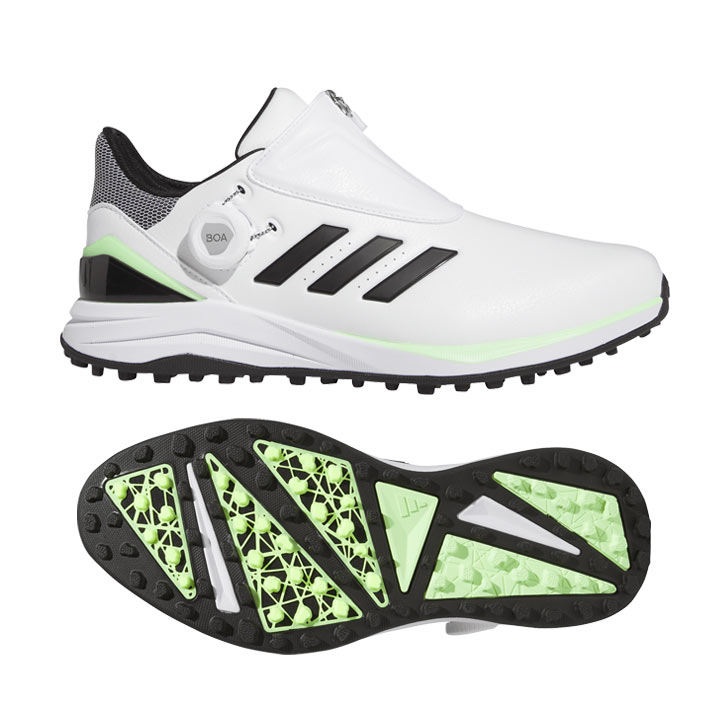 日本正規品 ソーラーモーション ボア24 メンズ スパイクレス ゴルフシューズ MDK90 IF0283 ホワイト/コアブラック/グリーンスパーク