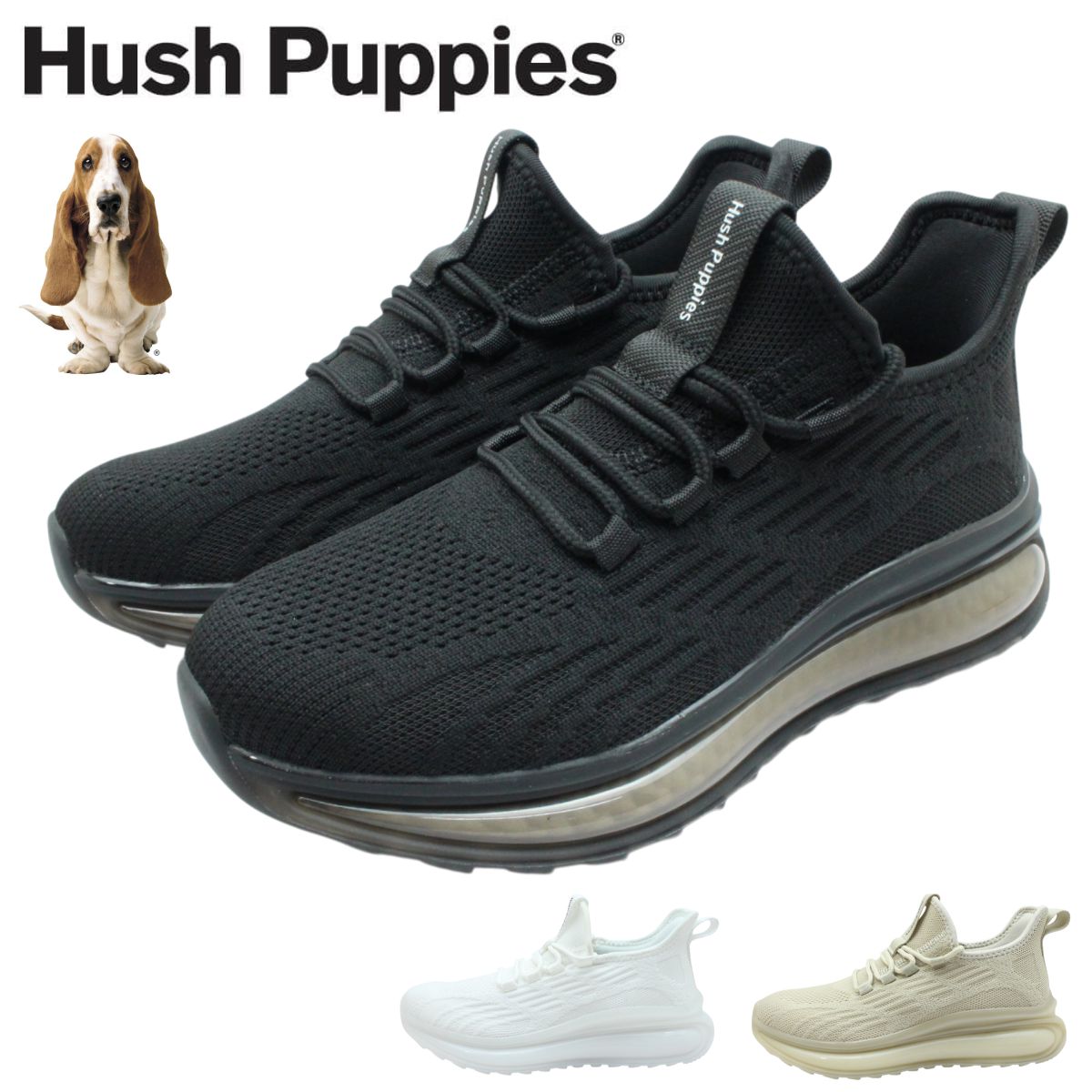ハッシュパピー Hush Puppies レディース スニーカー L-0003CT ハンズフリー 軽量 3E 軽量 紐 レースアップ ウォーキングシューズ スリッポン
