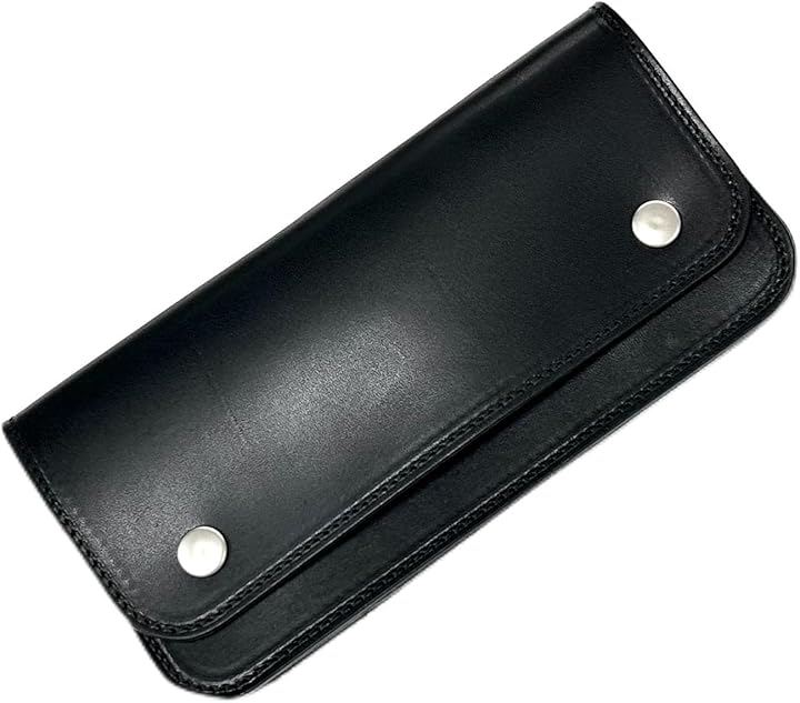 栃木レザー トラッカーウォレット 長財布 小銭入れ付 WT25-803 (ブラック)