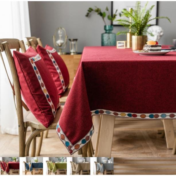 団体購入8点セットテーブルクロス 北欧 おしゃれ テーブルセッティング 布 四角形 長方形 切り替え 高級感 テーブルクロス お手入れ簡単 撥水 汚れ防止 家庭用 食卓カバー 5色