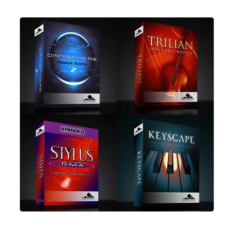 Keyscape総合ピアノアンサンブル Spectrasonics Omnisphere大気合成器 Trilian統合ベイズアンサンブル Stylus RMXリズムシンセサイザ