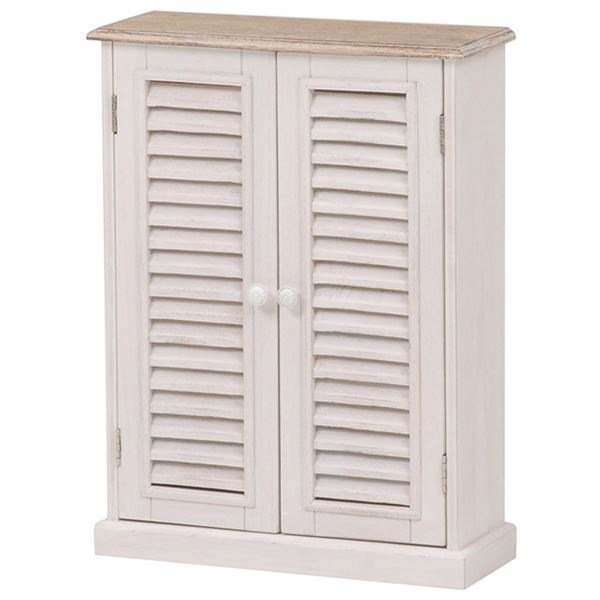 トイレラック（トイレ収納） ブロカントシリーズ 可動棚付き 木製 白 [完成品]