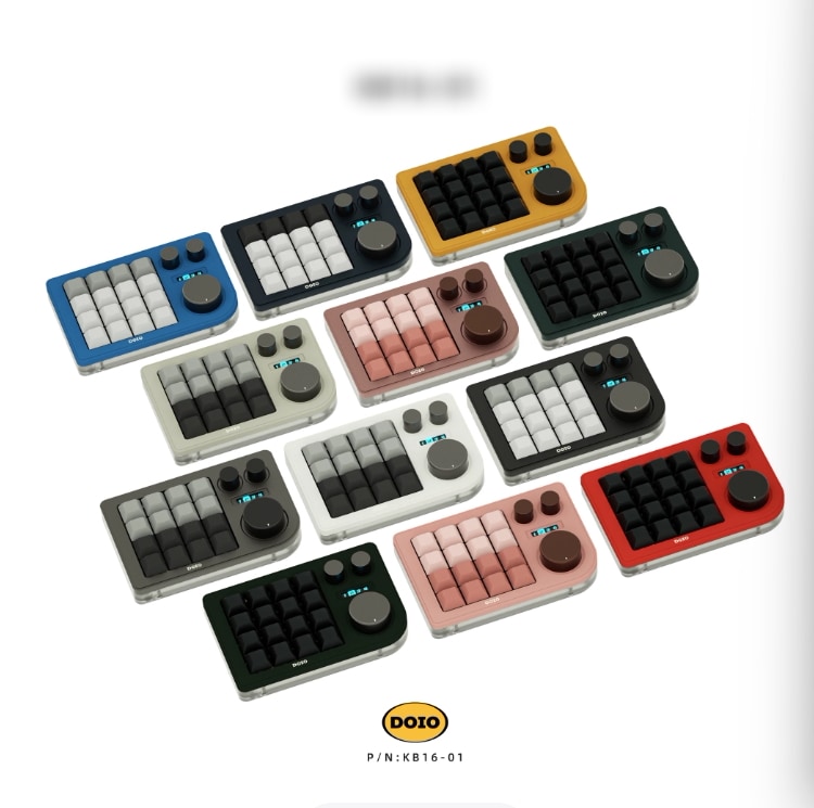 DOIO 16キー デザイナーキーパッド 三ツマミ カスタム メカニカルキーボード KB16-01/02