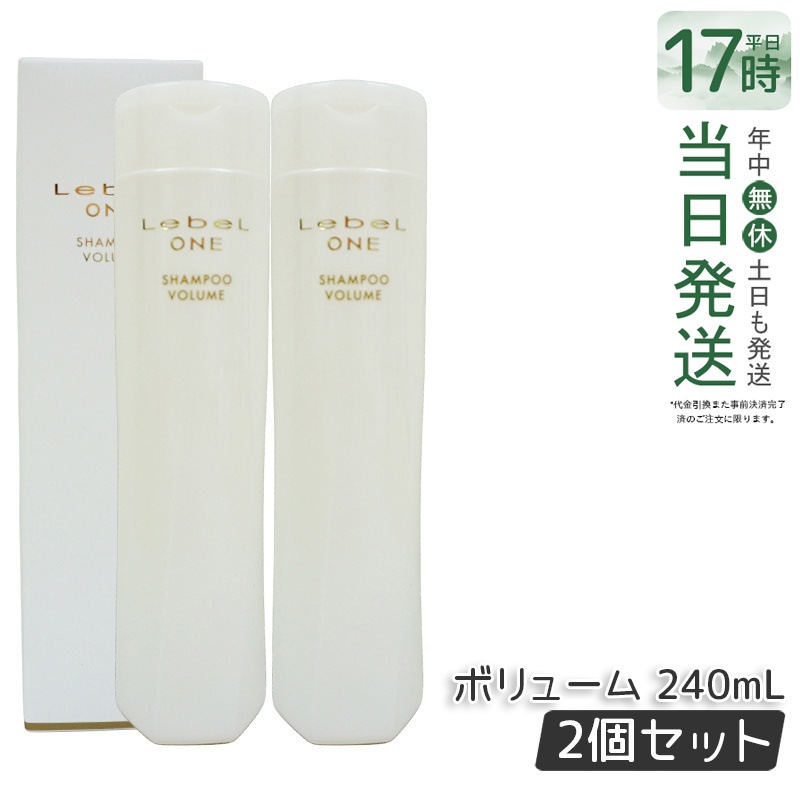 【2個セット】LebeL ONE ルベル ワン シャンプー ボリューム 240ml VOLUME SHAMPOO ヘア&スキャルプシャンプー 洗い流す ヘアサロン専売品 頭皮ケア