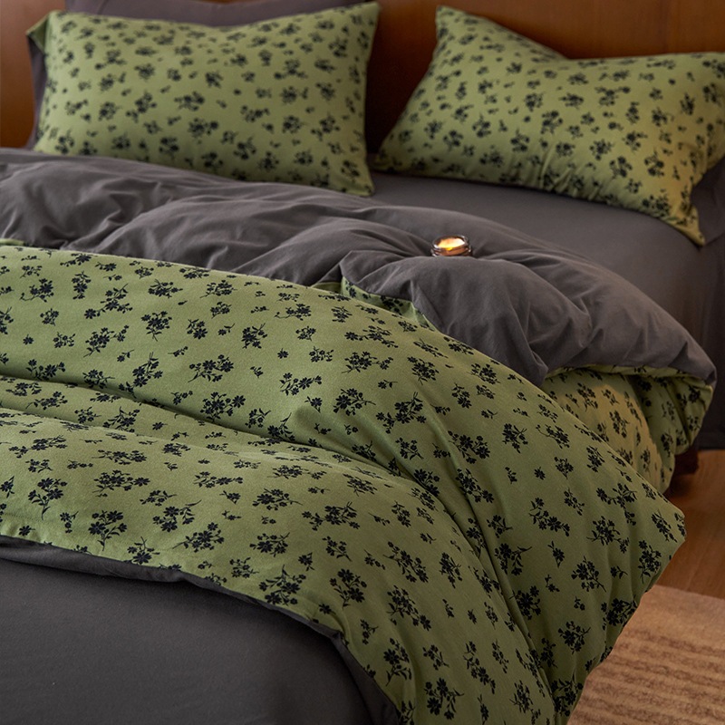 2024ソフトモチモチ全綿ニット綿4点セット全綿肌に優しい布団カバーシンプルシーツベッド笠セット