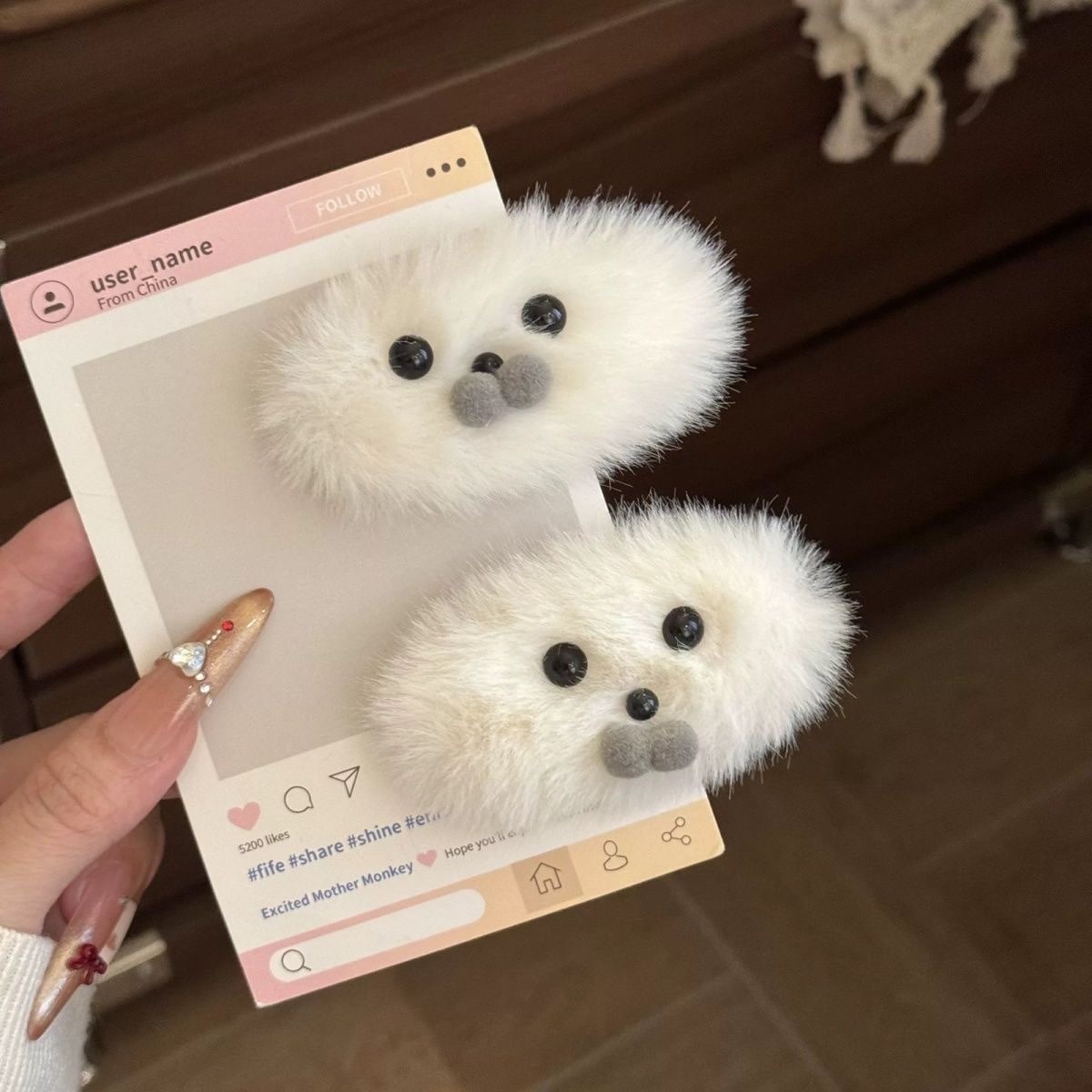 Qoo10] 愛らしいぬいぐるみアザラシのヘアクリップ
