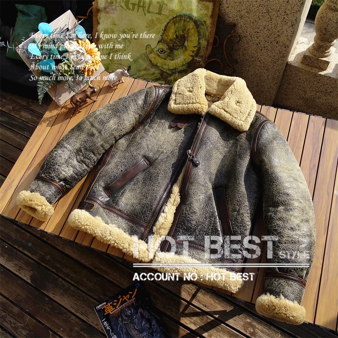 シープスキン 復刻30s USAF TYPE B-3 ムートン フライトジャケット 革ジャン ボマー ボンバー ウォッシュ加工 ラム 羊革 28,470円