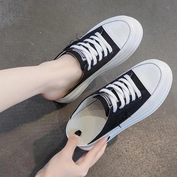 スニーカー 厚底スニーカー　サンダル　ローカットスニーカー 厚底 フラットスニーカー ヒール8cm　インヒール スニーカー レースアップ　シューズ レディース 靴　編み上げ痛くないフラッ