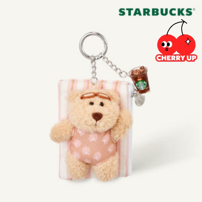 【夏限定】【マルチに使える】スターバックス サマーブリーズ ベアリスタ キーチェーン ミニポーチとしても活躍 可愛いベアリスタスタバ限定 ベアリスタキーチェーン 夏小物 アイスコーヒーグッズ ミニポー