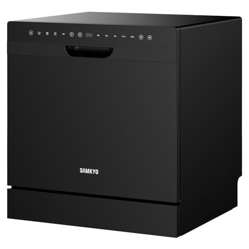 SAMKYO 食洗機 工事不要 4~6人用 49点入り大容量 食器洗い乾燥機 食洗器家庭用 食器洗浄機 熱風送風・オートオープン乾燥 T80 ブラック