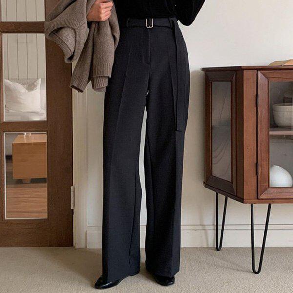 (PT)起毛ベルトパンツ 冬 女性 起毛 バンディングパンツ