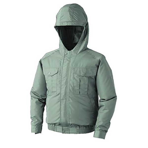 KU90810 空調服 ポリエステル製フード付き 服のみ モスグリーン LL
