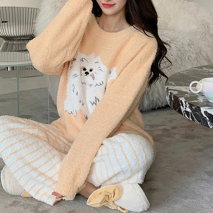 ルームウェア 上下セット レディース パジャマ セットアップ 冬 スウェット 長袖 部屋着 暖かい 可愛い 厚手 裏起毛 かわいい 大きいサイズ 寝間着 保暖 防寒 おしゃれ 女性用 彼女 妻 旅行 5,810円
