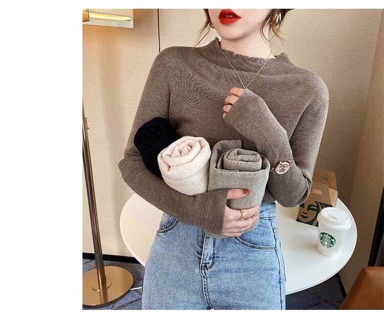 セーター ハイネック ニットソー トップス 長袖 薄手 スッキリ インナー スリム リブニット ウール 大人 可愛い きれいめ シンプル カジュアル おしゃれ 普段使い お出かけ デート 無地 着回し