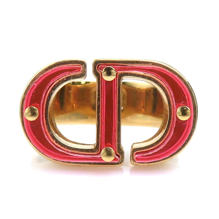 クリスチャンディオール Christian Dior リング・指輪 メタル/アクリル ピンク×ゴールド レディース 11.5号 56377g